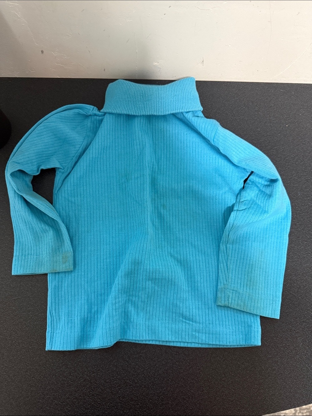 Kids Long Sleeve Turquoise Turtleneck Top 70’s 1970’s